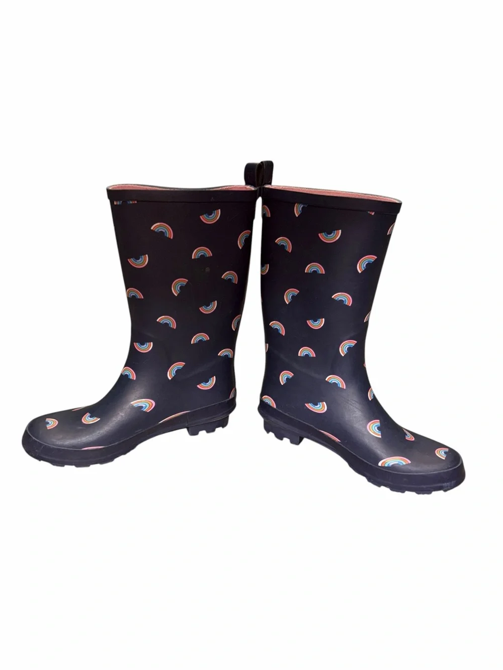 Cat and Jack Navy with Rainbows 🌈 Tall Rain Boots Size 4